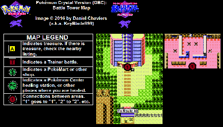 Thumbnail for a map of Johto Battle Tower for the Game Boy game Pokemon: Crystal Version.