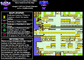 Thumbnail for a map of Johto Goldenrod City (Beta) for the Game Boy game Pokemon: Crystal Version.