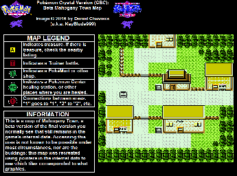 Thumbnail for a map of Johto Mahogany Town (Beta) for the Game Boy game Pokemon: Crystal Version.