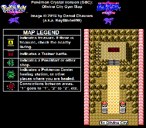 Thumbnail for a map of Johto Olivine City - Gym for the Game Boy game Pokemon: Crystal Version.
