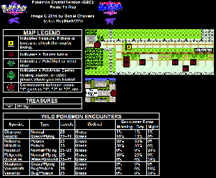 Thumbnail for a map of Kanto Route 15 for the Game Boy game Pokemon: Crystal Version.