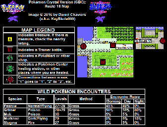 Thumbnail for a map of Kanto Route 18 for the Game Boy game Pokemon: Crystal Version.