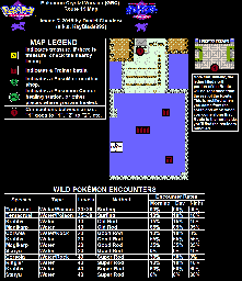 Thumbnail for a map of Kanto Route 19 for the Game Boy game Pokemon: Crystal Version.