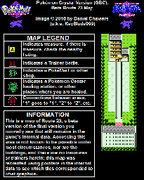 Thumbnail for a map of Kanto Route 23 (Beta) for the Game Boy game Pokemon: Crystal Version.