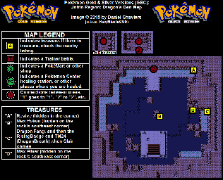 Thumbnail for a map of Johto Dragon's Den for the Game Boy game Pokemon: Gold & Silver Versions.