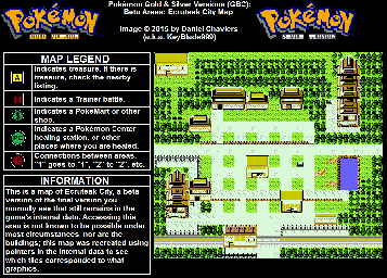 Thumbnail for a map of Johto Ecruteak City (Beta) for the Game Boy game Pokemon: Gold & Silver Versions.