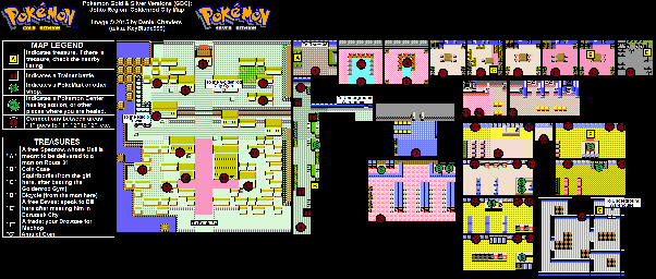 Thumbnail for a map of Johto Goldenrod City for the Game Boy game Pokemon: Gold & Silver Versions.