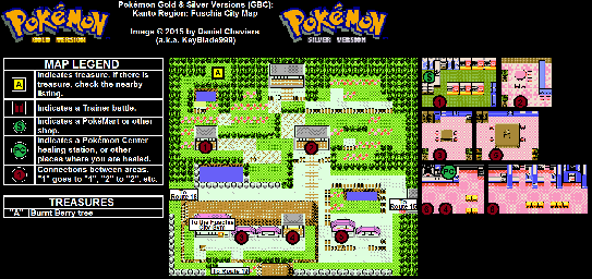 Thumbnail for a map of Kanto Fuchsia City for the Game Boy game Pokemon: Gold & Silver Versions.