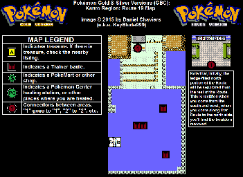 Thumbnail for a map of Kanto Route 19 for the Game Boy game Pokemon: Gold & Silver Versions.