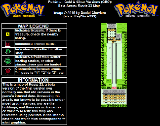 Thumbnail for a map of Kanto Route 23 (Beta) for the Game Boy game Pokemon: Gold & Silver Versions.