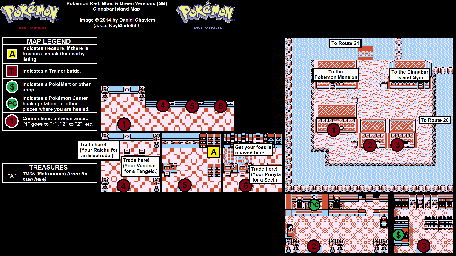 Thumbnail for a map of Cinnabar Island for the Game Boy game Pokemon: Red, Green & Blue Versions.