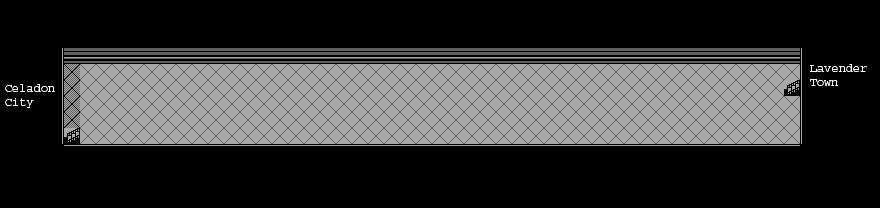 Thumbnail for a map of Route 7 & 8 Underground Path for the Game Boy game Pokemon: Red, Green & Blue Versions.