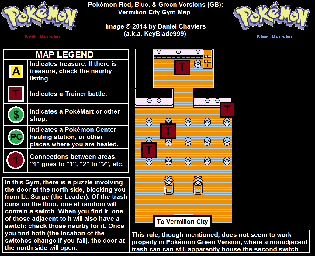 Thumbnail for a map of Vermilion City Gym for the Game Boy game Pokemon: Red, Green & Blue Versions.