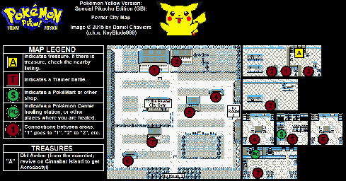 Thumbnail for a map of Pewter City for the Game Boy game Pokemon: Yellow Version.