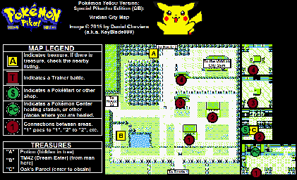 Thumbnail for a map of Viridian City for the Game Boy game Pokemon: Yellow Version.