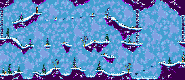 Thumbnail for a map of Winter Woods Level 13 for the Game Boy game Pooh And Tigger's Hunny Safari.