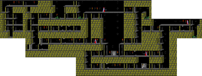 Thumbnail for a map of Level 09 for the Game Boy game Prince Of Persia.