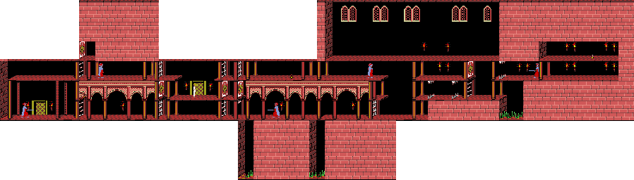 Thumbnail for a map of Level 10 for the Game Boy game Prince Of Persia.