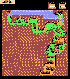 Thumbnail for a map of East Limelin (Unmarked) for the Game Boy game Quest RPG: Brian's Journey.