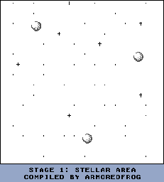 Thumbnail for a map of Stage 1 - Stellar Area for the Game Boy game Solar Striker.