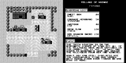 Thumbnail for a map of Town 2: NaiNai for the Game Boy game Super Chinese Land 3.