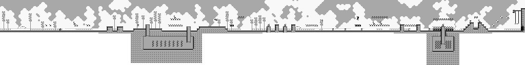 Thumbnail for a map of Mushroom House for the Game Boy game Super Mario Land 2: 6 Golden Coins.