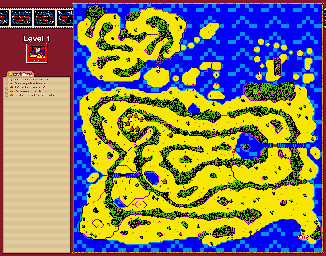 Thumbnail for a map of Level 1: Tasmania for the Game Boy game Tasmanian Devil: Munching Madness.
