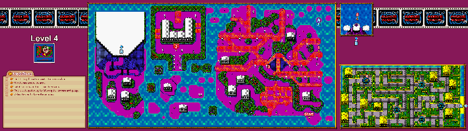Thumbnail for a map of Level 4: Greece for the Game Boy game Tasmanian Devil: Munching Madness.
