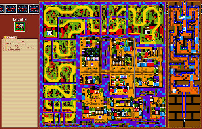 Thumbnail for a map of Level 6: Amsterdam for the Game Boy game Tasmanian Devil: Munching Madness.