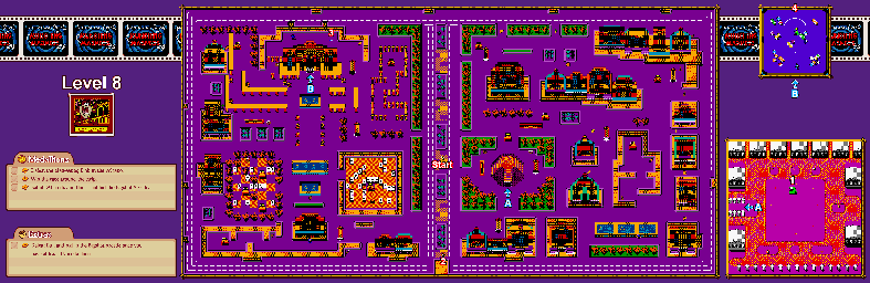 Thumbnail for a map of Level 8: Las Vegas for the Game Boy game Tasmanian Devil: Munching Madness.