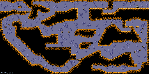 Thumbnail for a map of Level 11: Cave for the Game Boy game Tintin In Tibet.