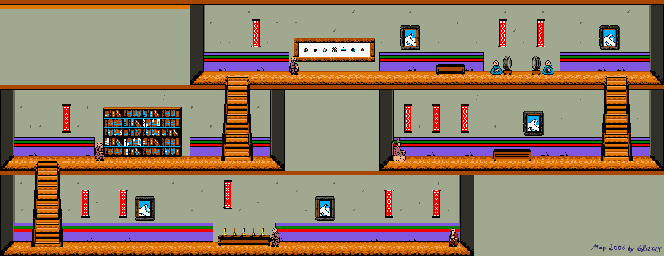 Thumbnail for a map of Level 14: Lama Monastery for the Game Boy game Tintin In Tibet.