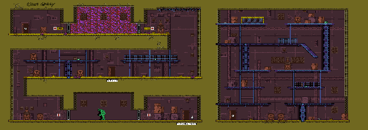 Thumbnail for a map of Docks Chemical Plant (A) for the Game Boy game Tomb Raider: Curse Of The Sword.