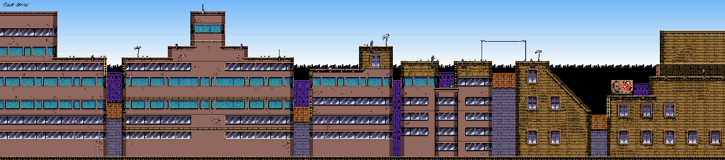Thumbnail for a map of Rooftops (C) for the Game Boy game Tomb Raider: Curse Of The Sword.