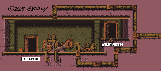 Thumbnail for a map of Subway Platform 1 (B) for the Game Boy game Tomb Raider: Curse Of The Sword.