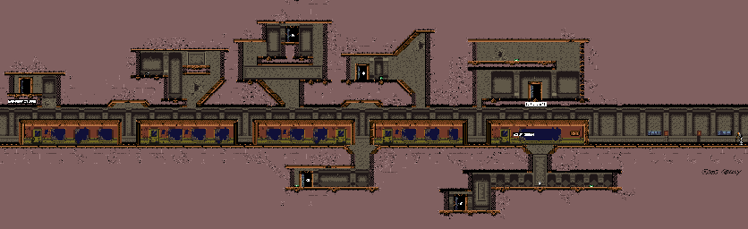 Thumbnail for a map of Subway Platform 2 (A) for the Game Boy game Tomb Raider: Curse Of The Sword.