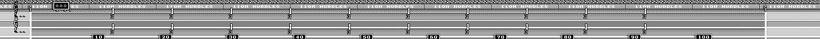 Thumbnail for a map of 110m Hurdles for the Game Boy game Track & Field.