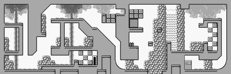 Thumbnail for a map of Area 3 Stage 1 for the Game Boy game Ultraman Ball.