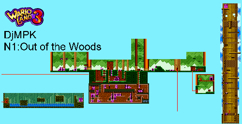 Thumbnail for a map of N1: Out Of The Woods for the Game Boy game Wario Land 3.