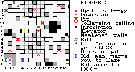 Thumbnail for a map of Floor 5 (In-Game Map) for the Game Boy game Wizardry (Gaiden 1): Suffering Of The Queen.