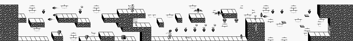 Thumbnail for a map of Level 2 Area 1 for the Game Boy game Wizards & Warriors - Chapter X: The Fortress Of Fear.