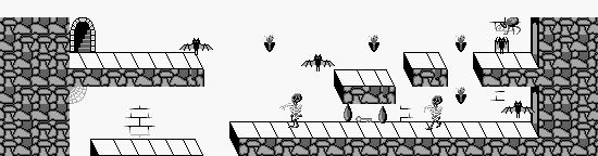 Thumbnail for a map of Level 5 Area 0 (F) for the Game Boy game Wizards & Warriors - Chapter X: The Fortress Of Fear.