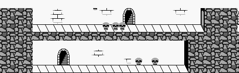 Thumbnail for a map of Level 5 Area 0 (H) for the Game Boy game Wizards & Warriors - Chapter X: The Fortress Of Fear.