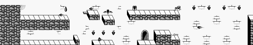 Thumbnail for a map of Level 5 Area 0 (J) for the Game Boy game Wizards & Warriors - Chapter X: The Fortress Of Fear.
