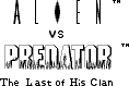 Title screen for the Game Boy game Alien Vs Predator: The Last Of His Clan.