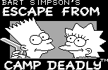 Title screen for the Game Boy game Bart Simpson's Escape From Camp Deadly.
