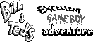 Title screen for the Game Boy game Bill & Ted's Excellent Game Boy Adventure.