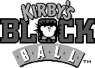 Title screen for the Game Boy game Kirby's Block Ball.