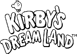 Title screen for the Game Boy game Kirby's Dream Land.
