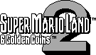 Title screen for the Game Boy game Super Mario Land 2: 6 Golden Coins.